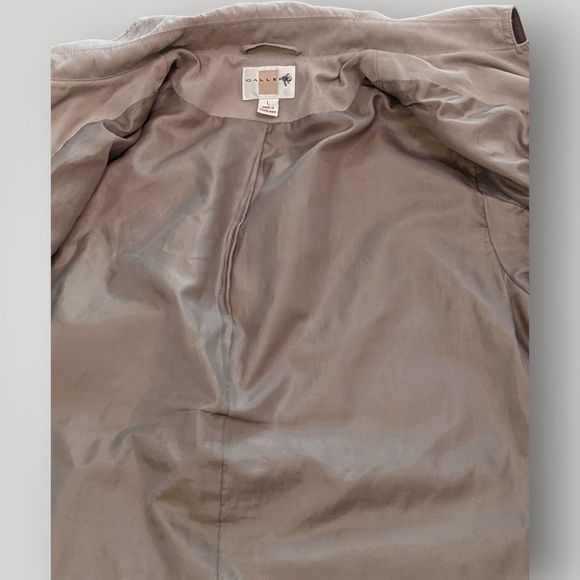 Gallery Women's L Khaki Tan Water Repellent Fully Lined Trench Coat - Picture 6 of 16